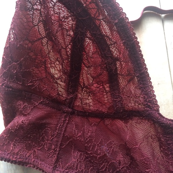 NWOT Sexy Wine Dark Rust Colored Lace Bralette - Picture 4 of 5